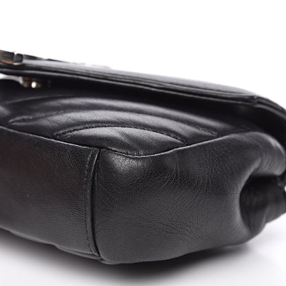 Saint Laurent Grained Calfskin Matelasse Chevron Monogram Classic Baby Chain Bag Black 10 of 14