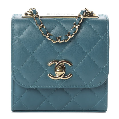 Chanel Lambskin Quilted Mini Trendy CC Chain Wallet Blue 1 of 8