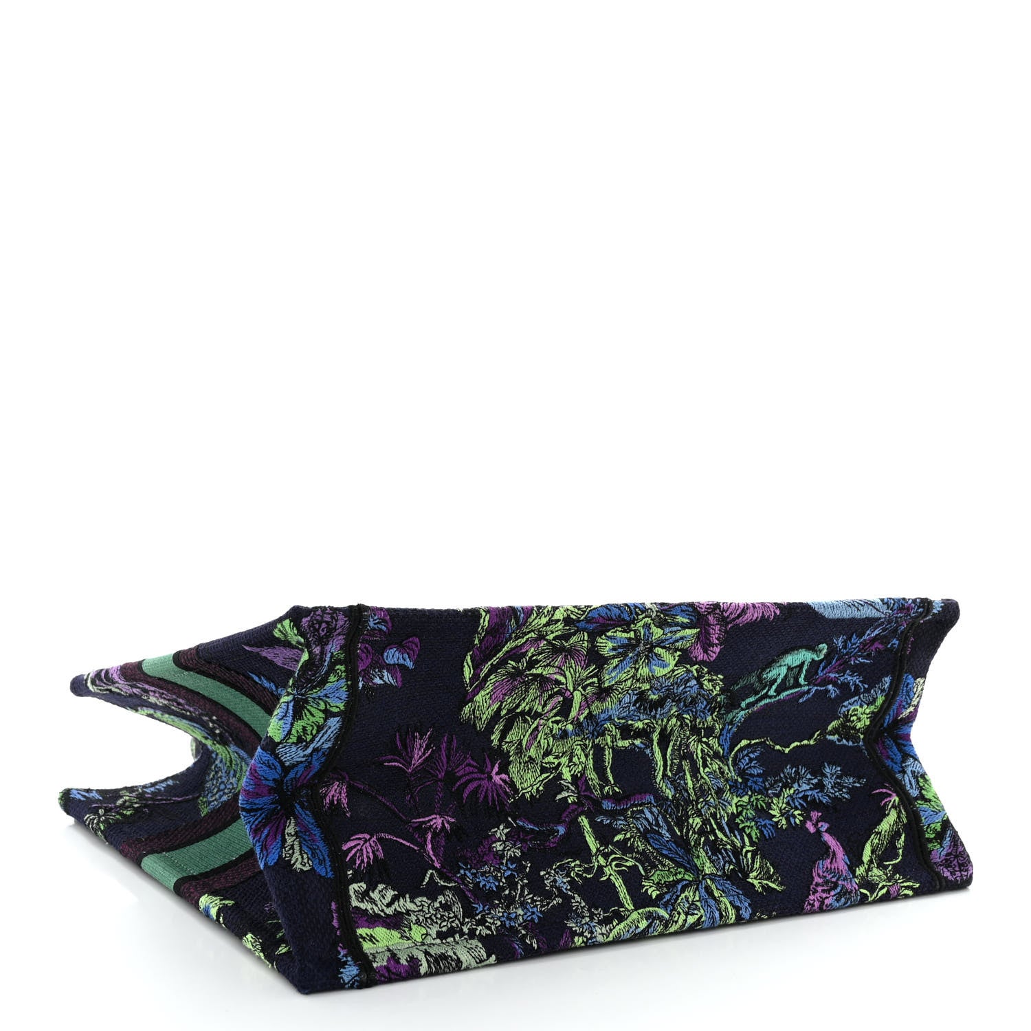 Christian Dior Canvas Embroidered Medium Toile de Jouy Voyage Book Tote Blue Multicolor 4 of 12
