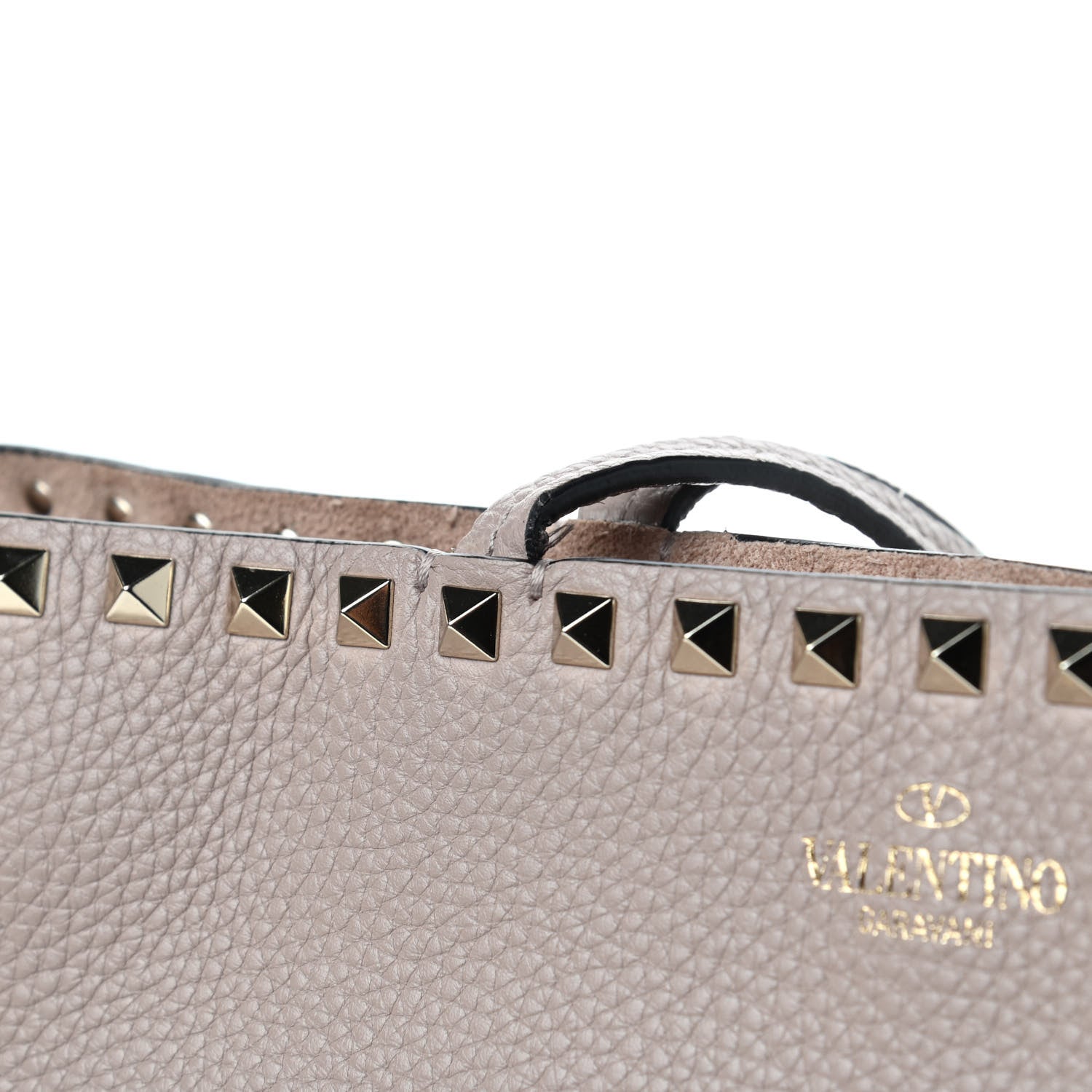 Valentino Garavani Grained Calfskin Small Rockstud Shoulder Tote Poudre 6 of 8