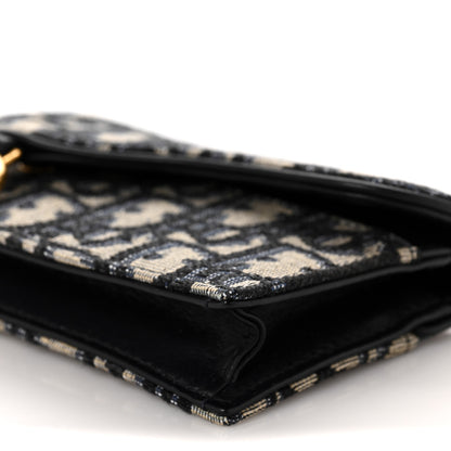 Christian Dior Oblique Saddle Card Holder Blue 8 of 8