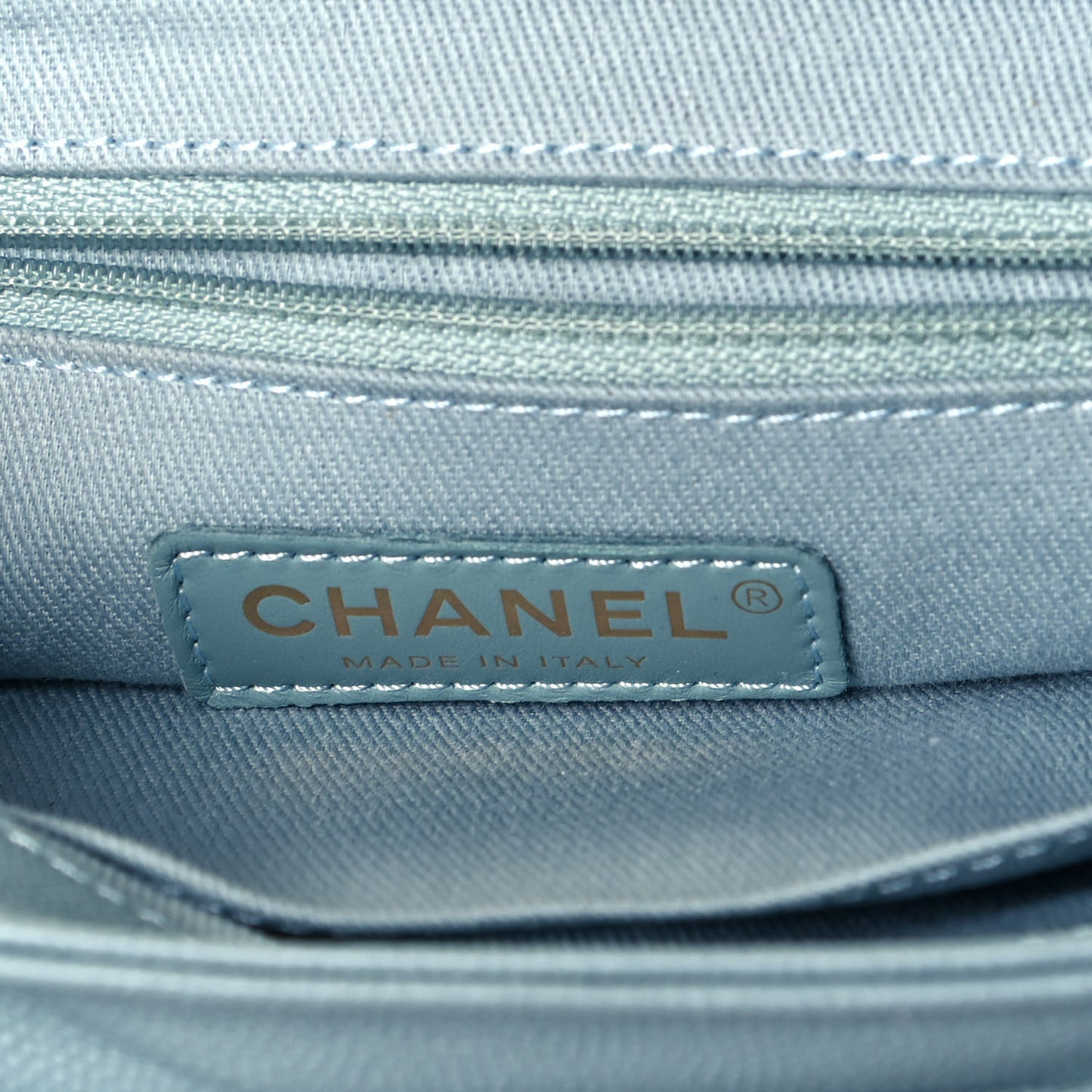 Caviar Quilted Small Business Affinity Flap Light Blue