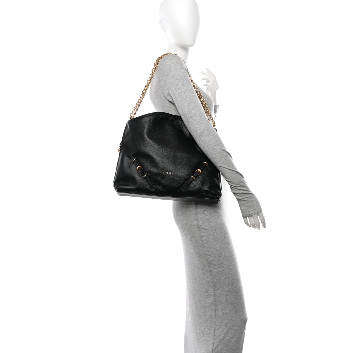 Givenchy Tumbled Calfskin Medium Voyou Bag Black 2 of 11