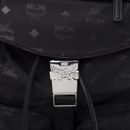 MCM Nylon Monogram Small Tivitat Two-Pocket Backpack Black 9 of 10