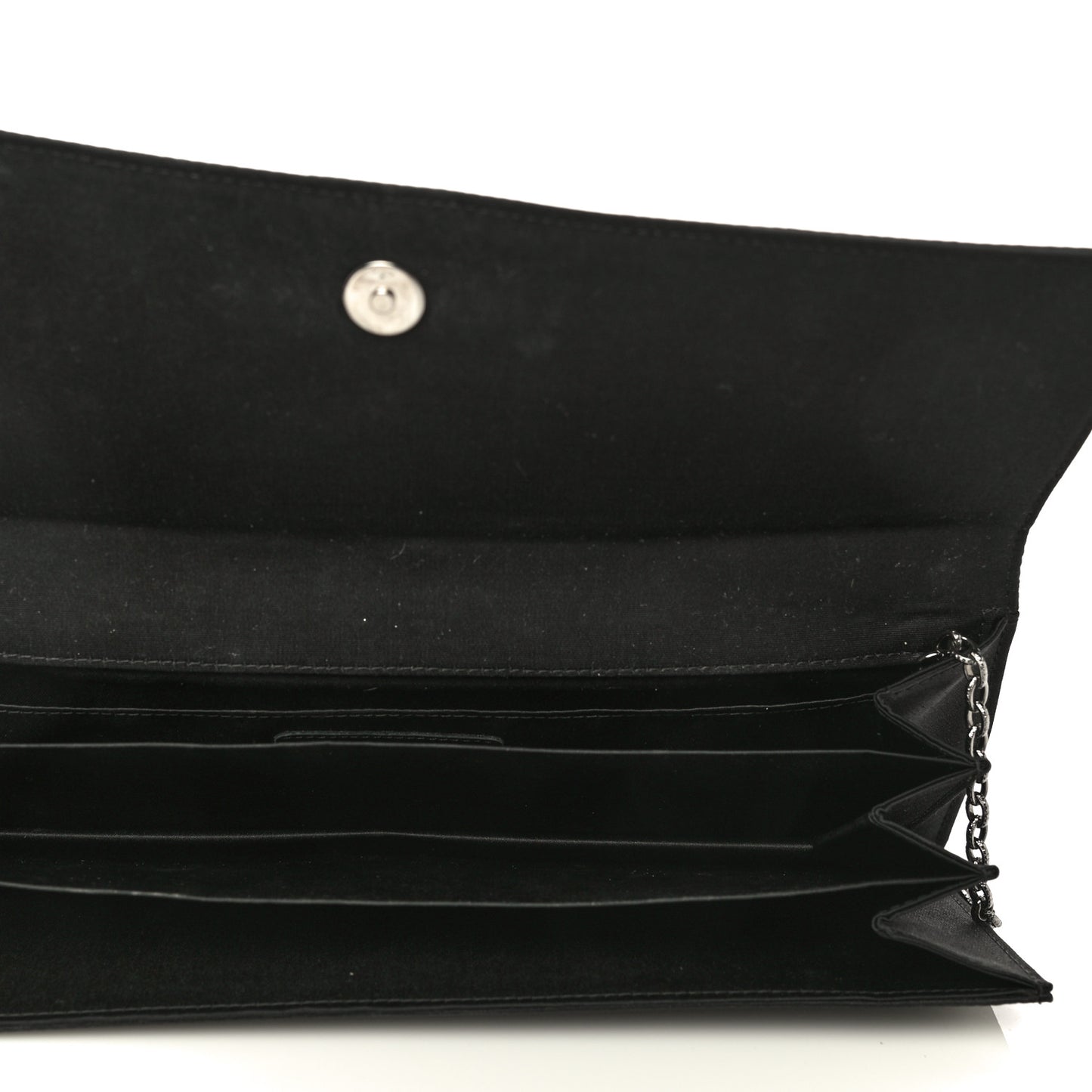 Satin Ribbon Evening Clutch Black