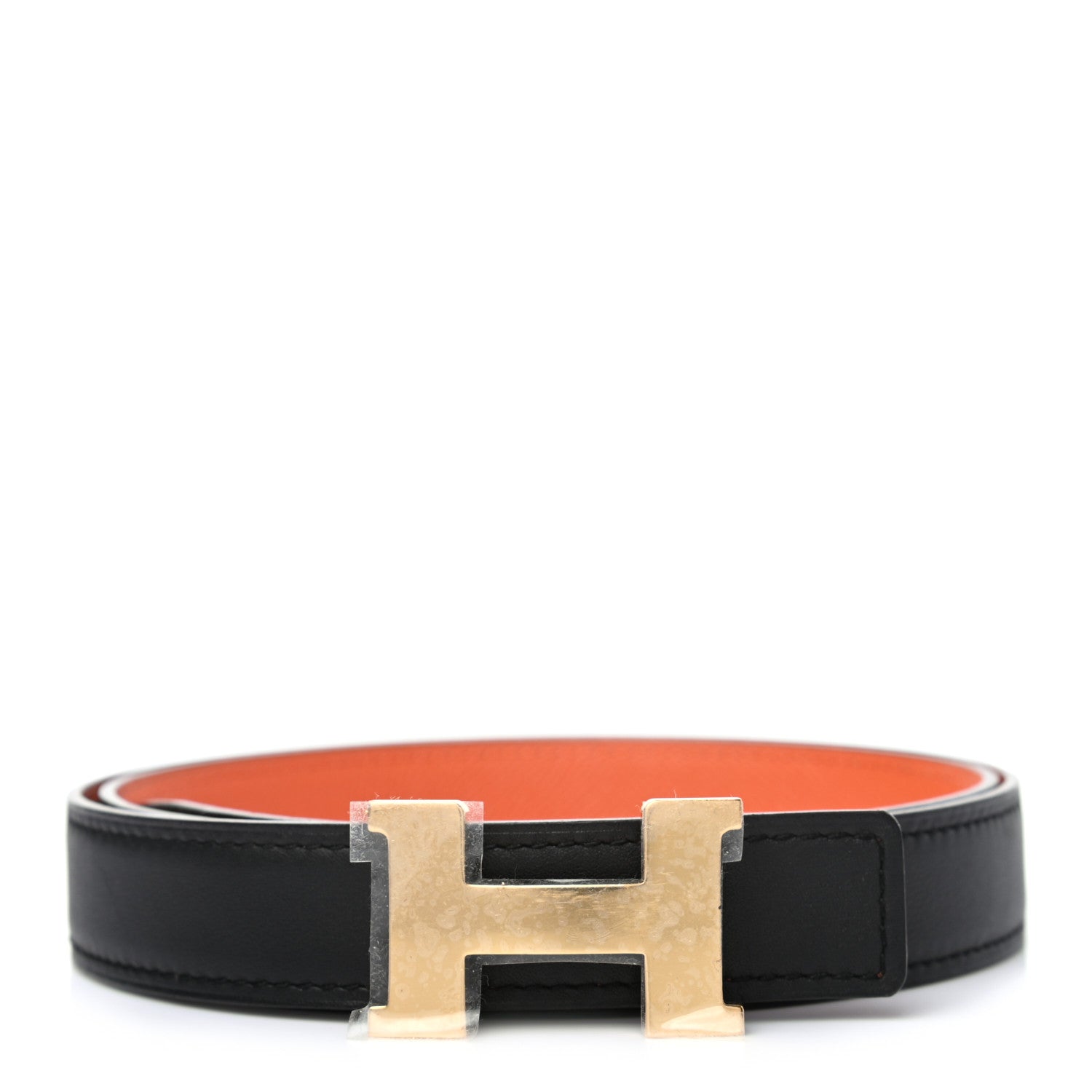 Hermes Swift Epsom 24mm Mini Constance H Belt 85 Black Orange 1 of 5