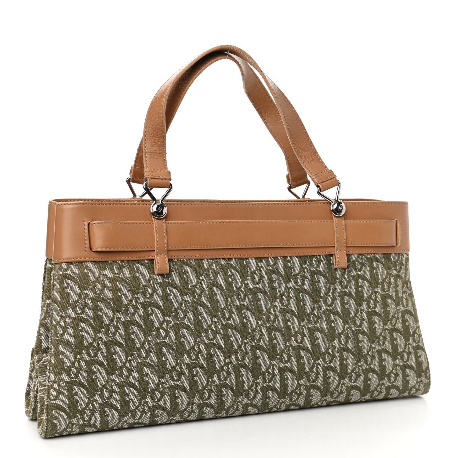 Christian Dior Calfskin Monogram Jeans Pocket Tote Green 3 of 17