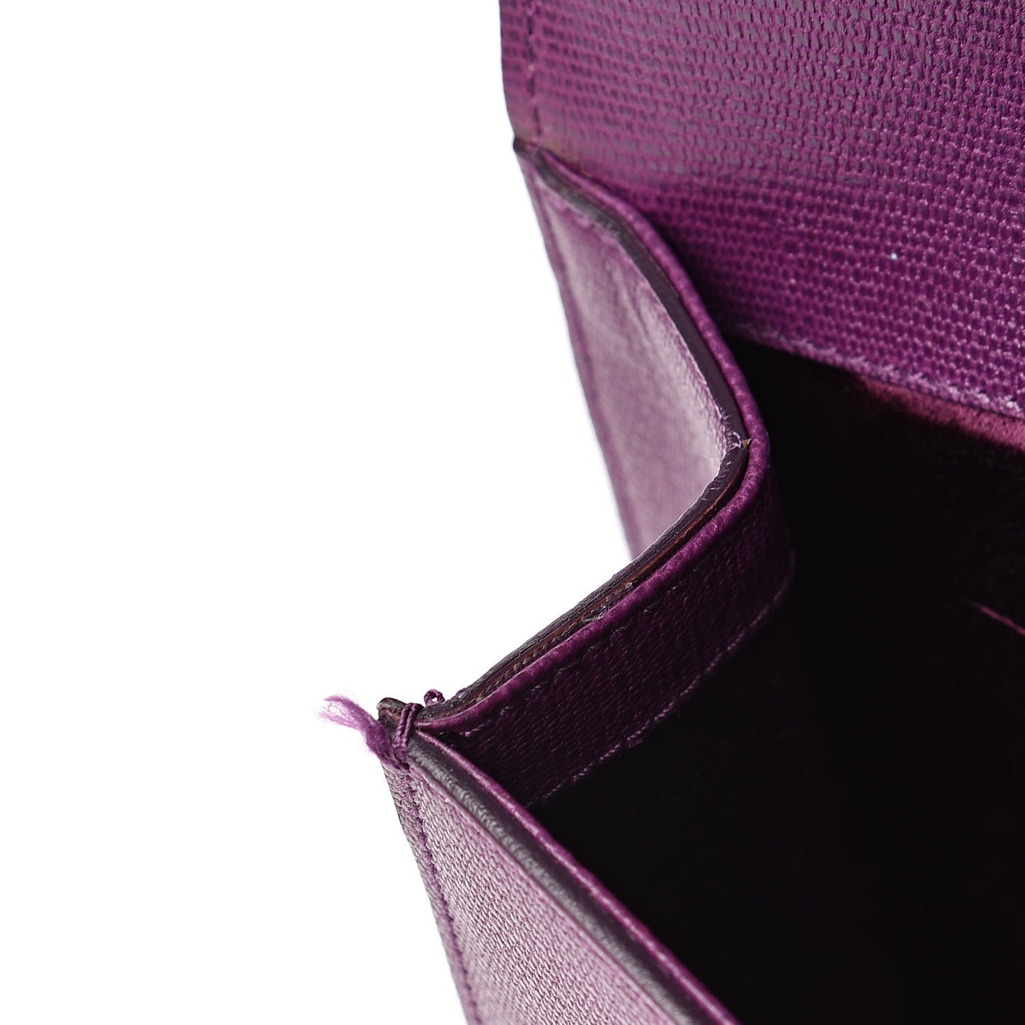 Textured Calfskin Classic Y Ligne Clutch Purple
