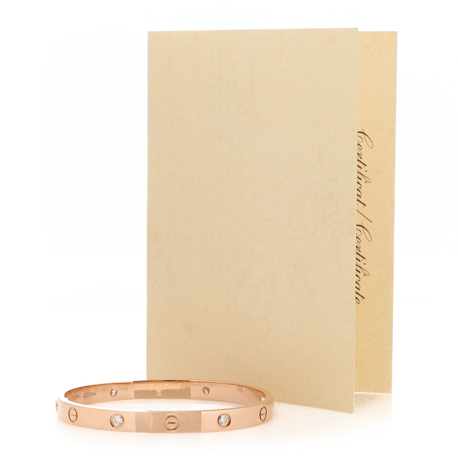 Cartier 18K Pink Gold 4 Diamond LOVE Bracelet 18 6 of 6