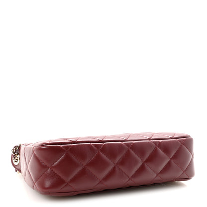 Chanel Lambskin Quilted Clutch With Chain Burgundy 4 of 11