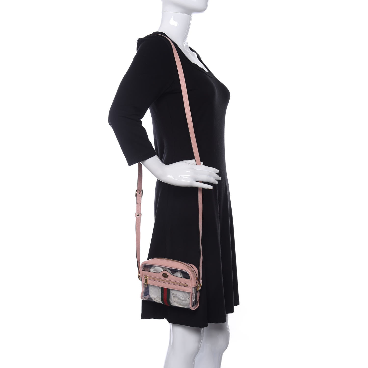 Gucci Vinyl Web Mini Ophidia Transparent Shoulder Bag Perfect Pink 2 of 8