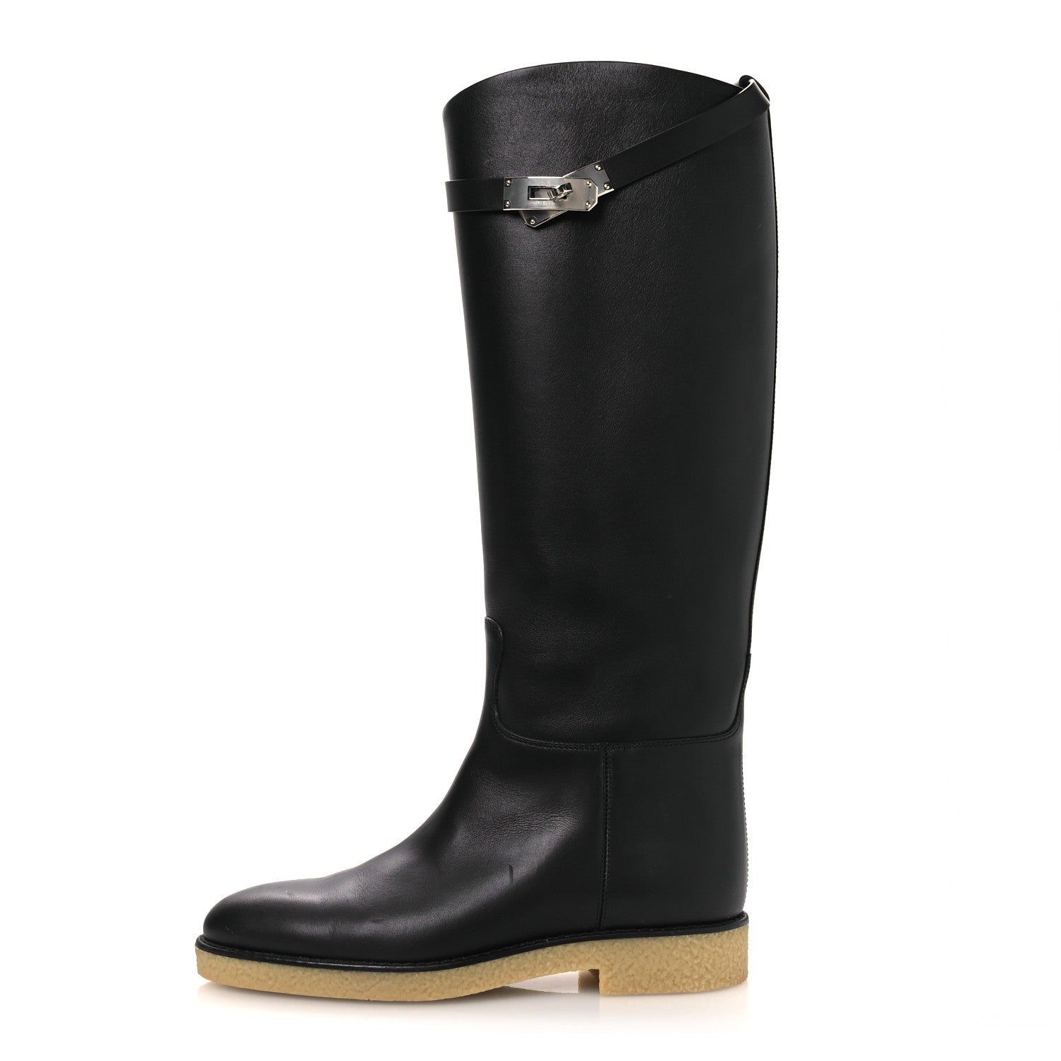 Hermes Calfskin Faustine Boots 38 Black 1 of 14