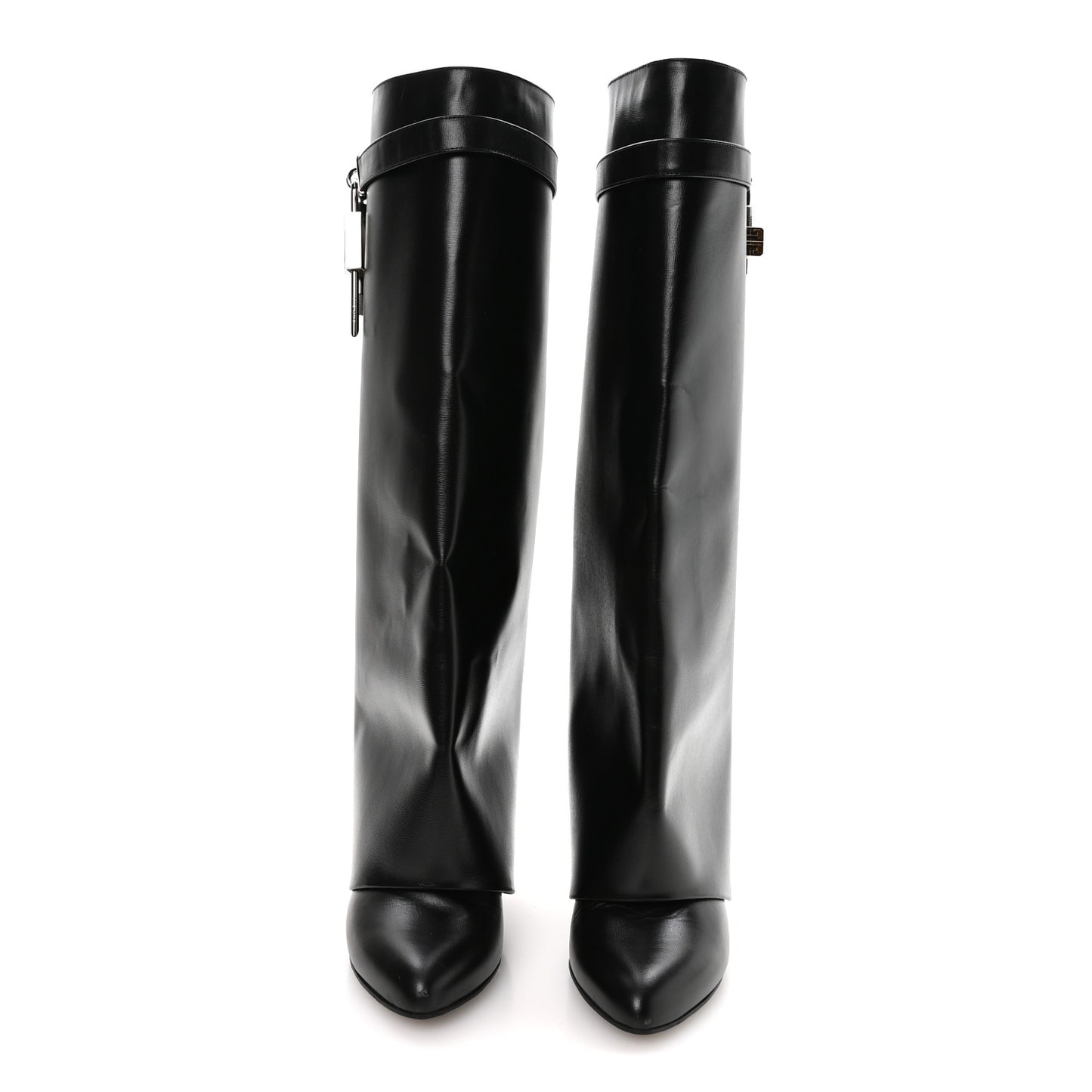 Calfskin Shark Lock Pant Boots 41 Black