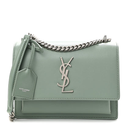 Saint Laurent Calfskin Small Monogram Sunset Vert Opaline 1 of 9