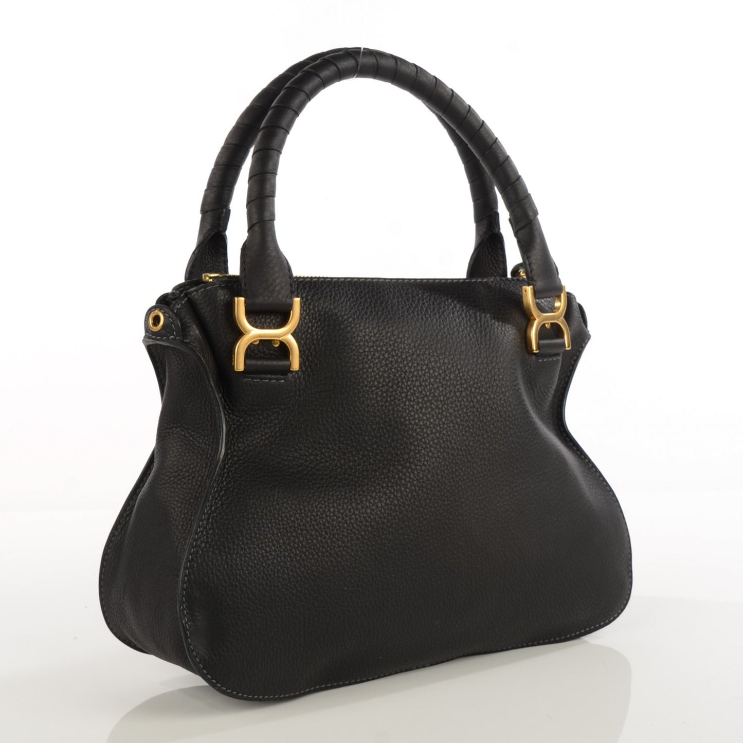 Calfskin Medium Marcie Satchel Black