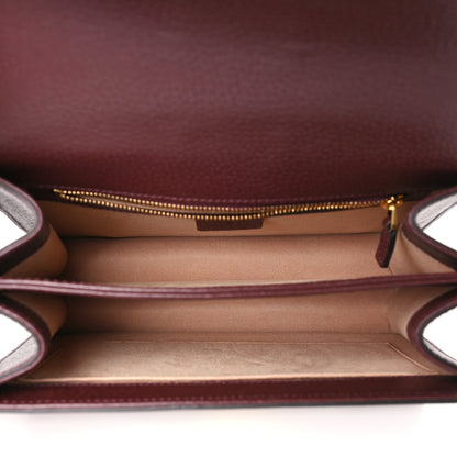 Gucci GG Supreme Monogram Textured Dollar Calfskin Web Small Ophidia Padlock Top Handle Bag Bordeaux 5 of 10