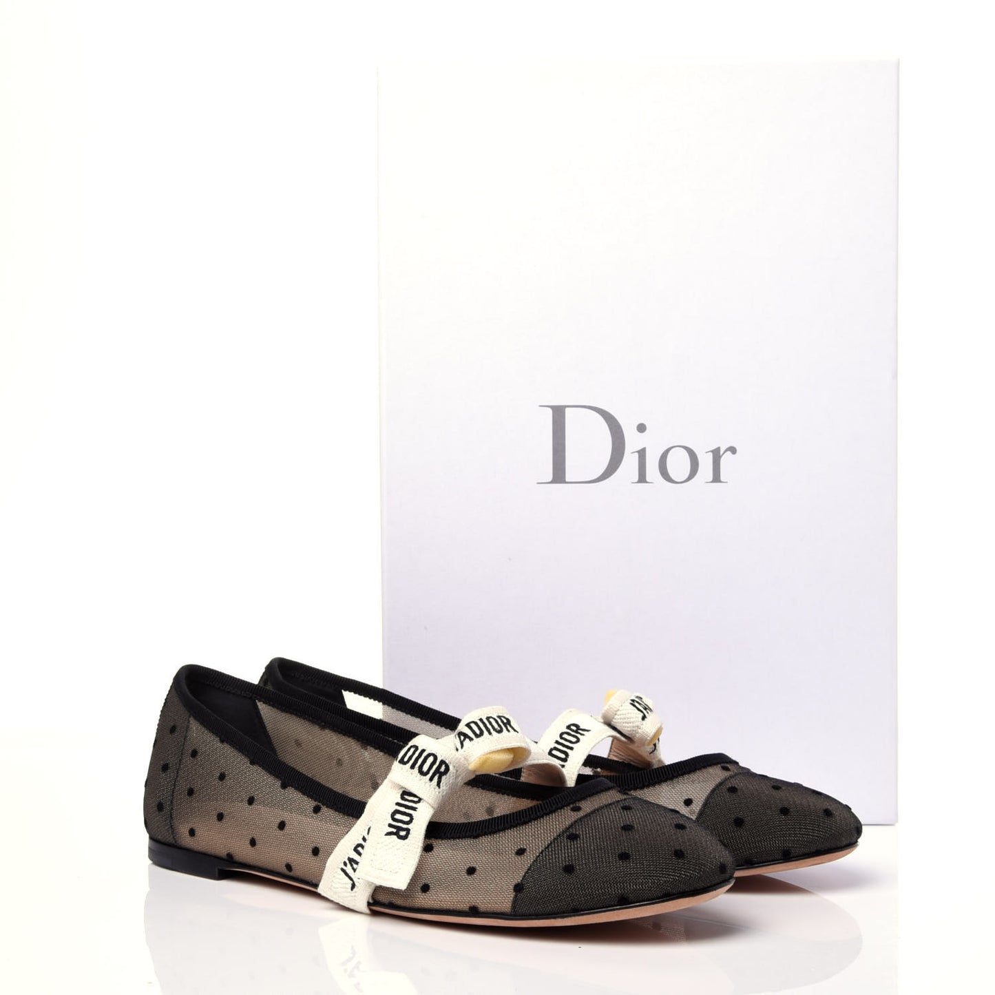 Swiss Tulle Dotted Miss J'Adior Ballet Pumps 36.5 Black Nude