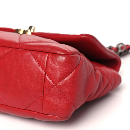 Chanel Lambskin Quilted Medium Chanel 19 Flap Red 10 of 12