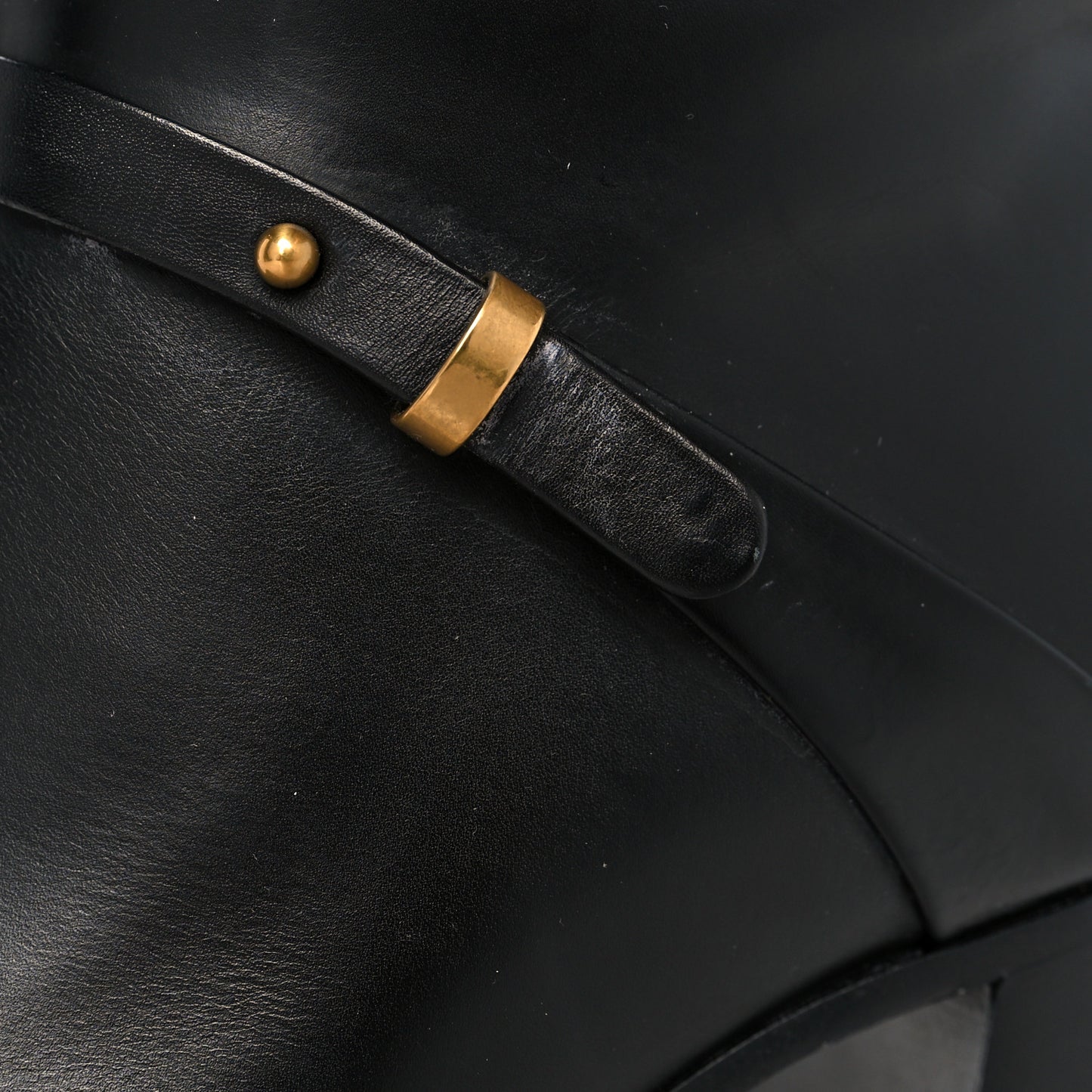 Calfskin Double G Knee High Boots 36 Black