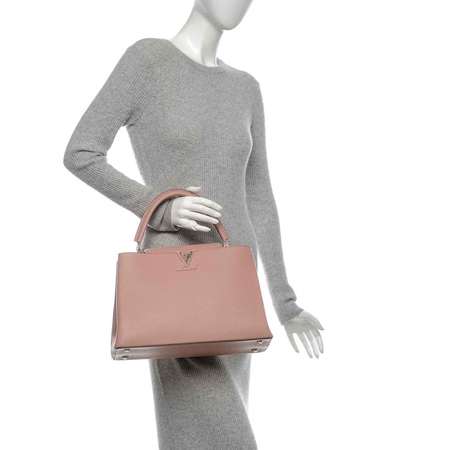Louis Vuitton Taurillon Capucines MM Magnolia 2 of 6