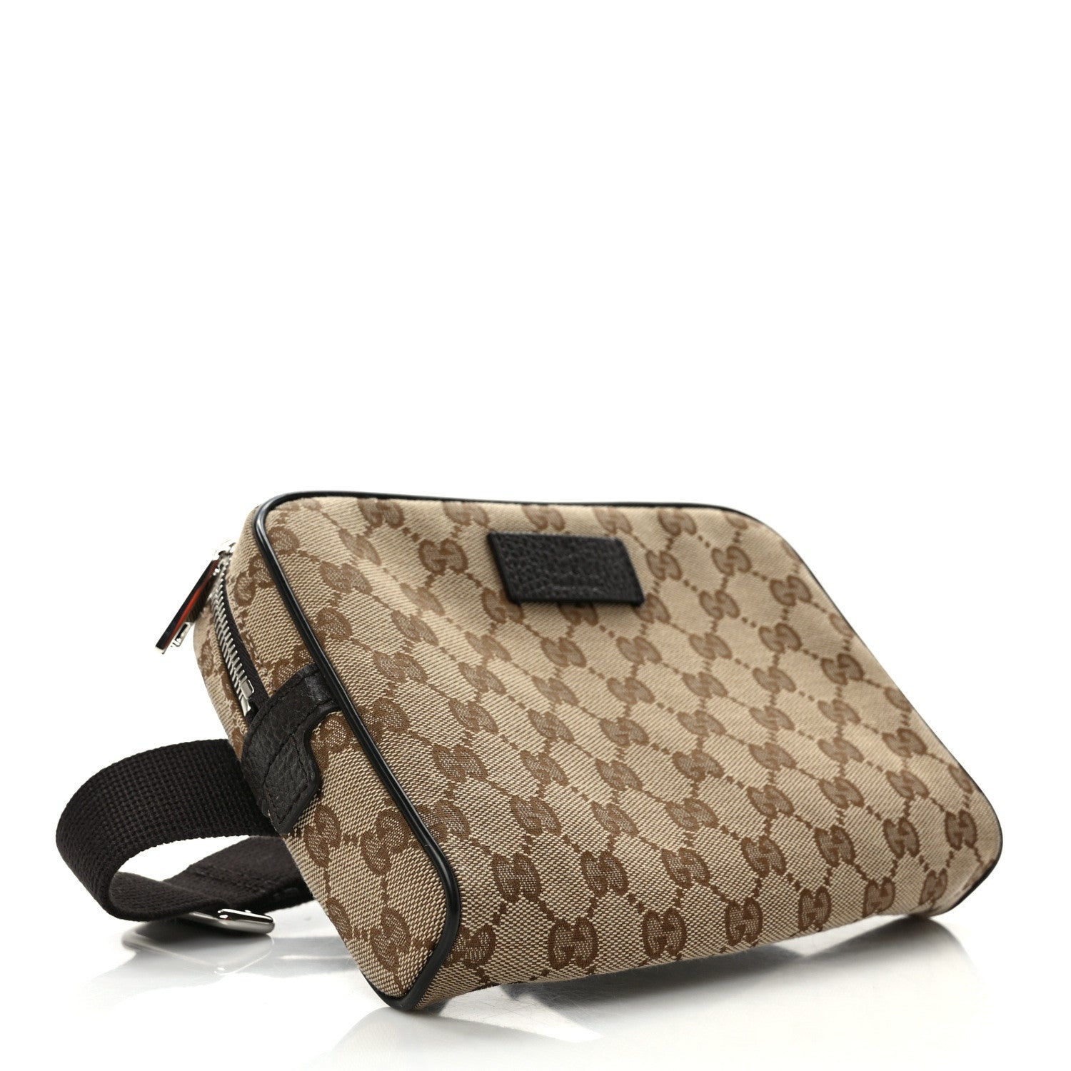 Gucci Monogram Dollar Calfskin Belt Bag Beige Ebony Testa di Moro Marrone Scuro 4 of 9