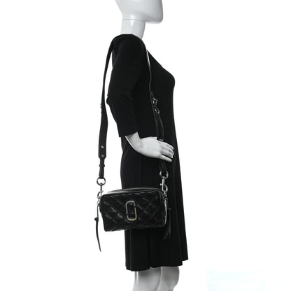 Marc Jacobs Natural Grain Calfskin Quilted The Softshot 21 Bag Black 2 of 9