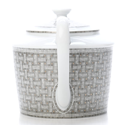 Hermes Porcelain Mosaique Au 24 Platine Coffee/Tea Pot Platinum 5 of 6