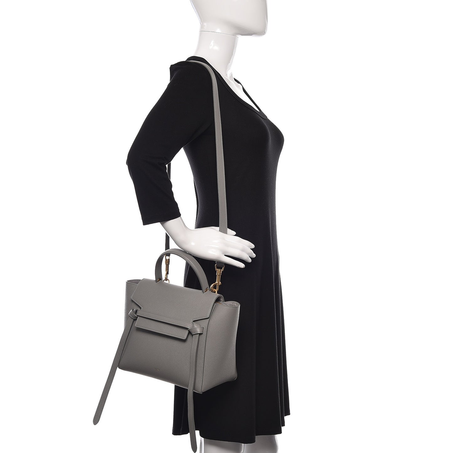 Grained Calfskin Micro Belt Bag Cloud