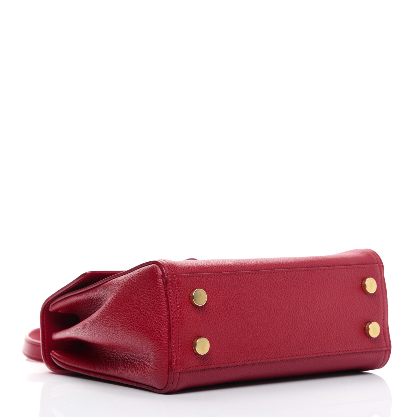 Grained Calfskin Small Moujik Top Handle Bag Red