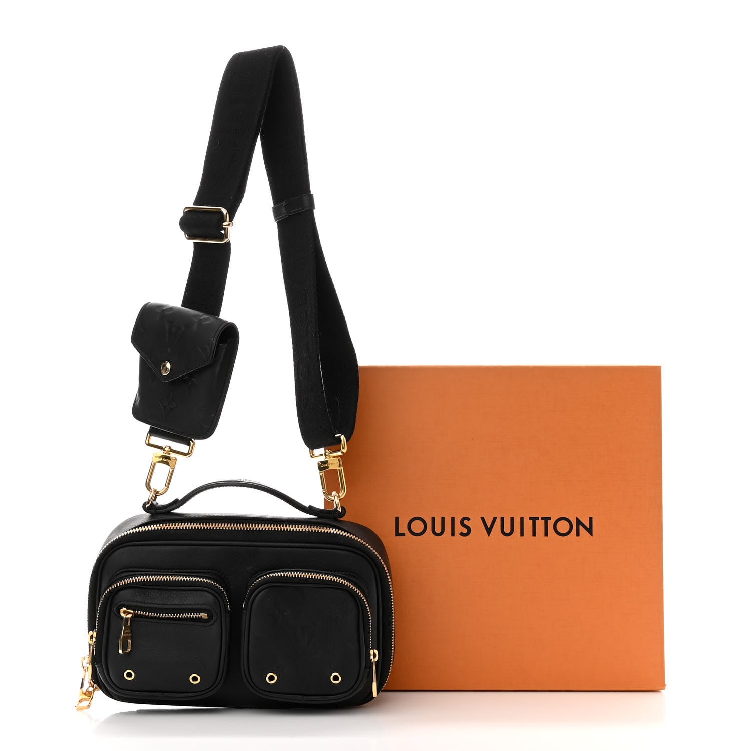 Louis Vuitton Calfskin Monogram Embossed Utility Crossbody Black 12 of 12