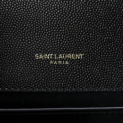 Saint Laurent Grain De Poudre Small Monogram Kate Satchel Black 5 of 11