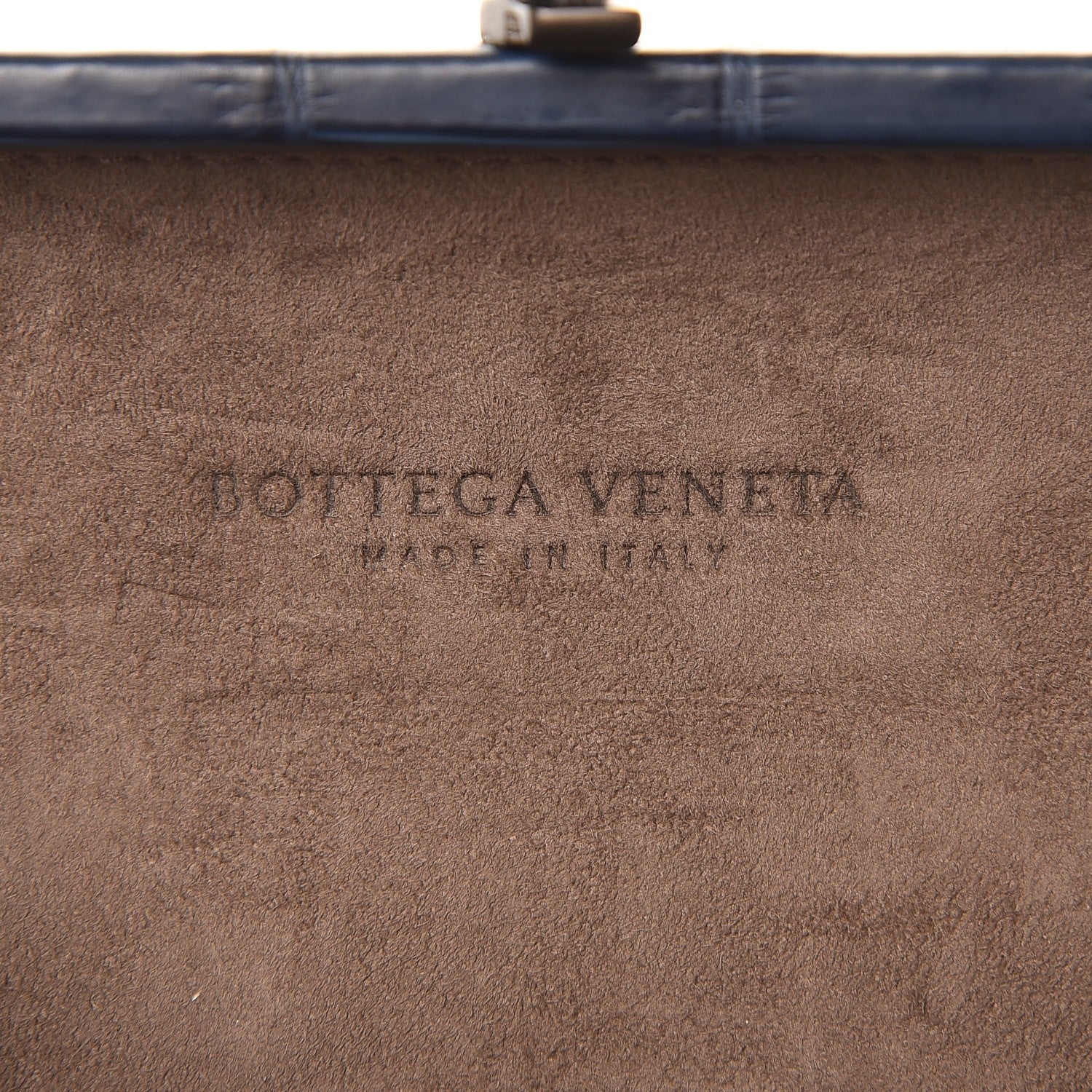 Bottega Veneta Crocodile Knot Clutch Blue 6 of 6