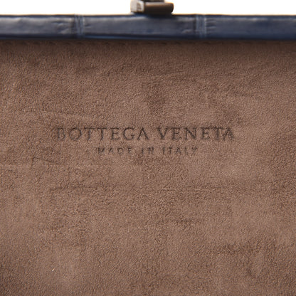 Bottega Veneta Crocodile Knot Clutch Blue 6 of 6