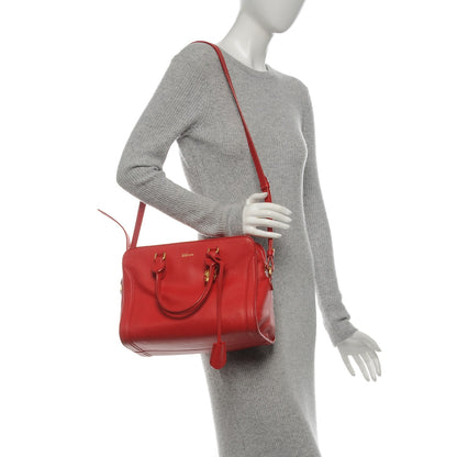 Alexander McQueen Pebbled Calfskin Small Skull Padlock Zip Around Tote Red 2 of 7