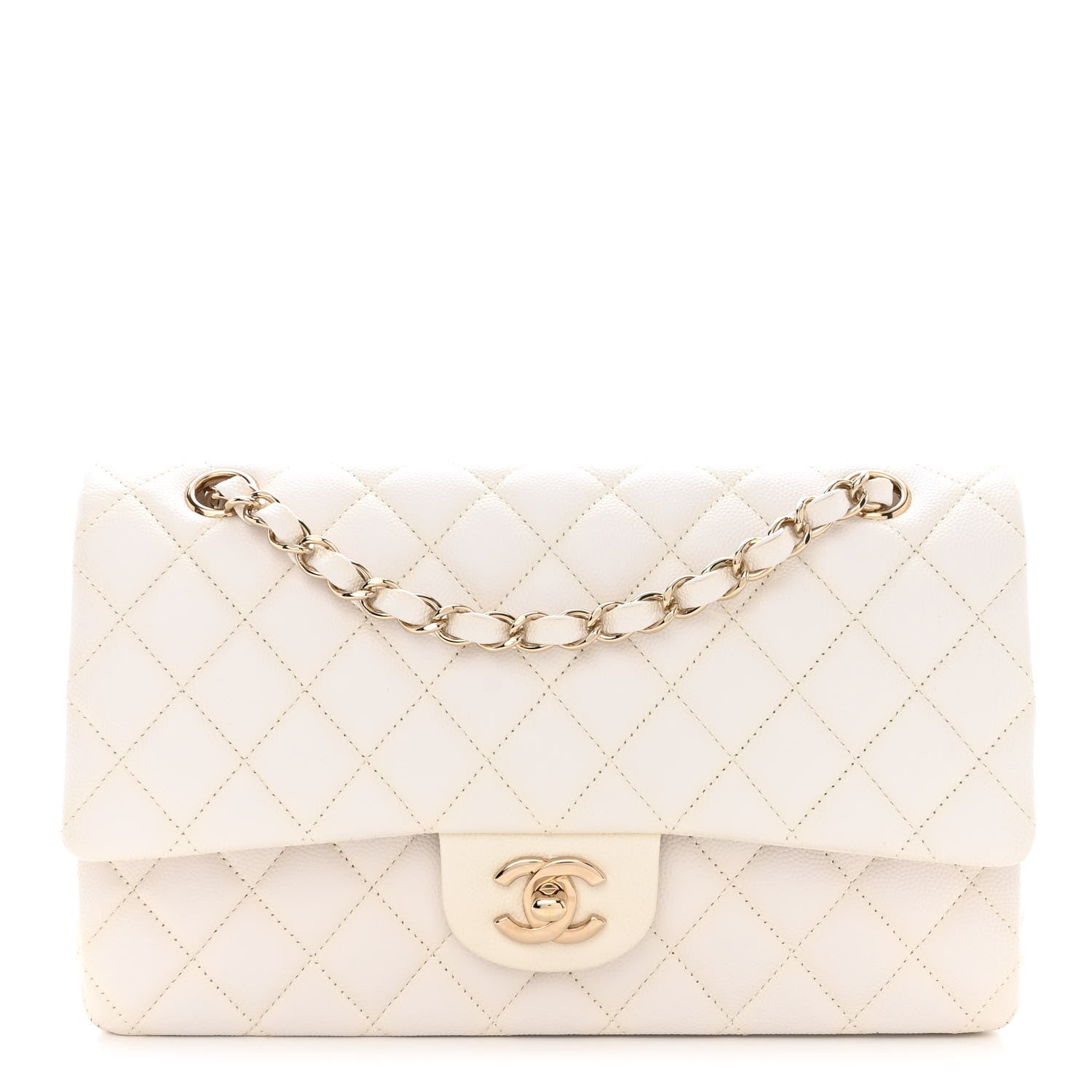 Chanel Caviar Quilted Medium Double Flap White 1 of 11