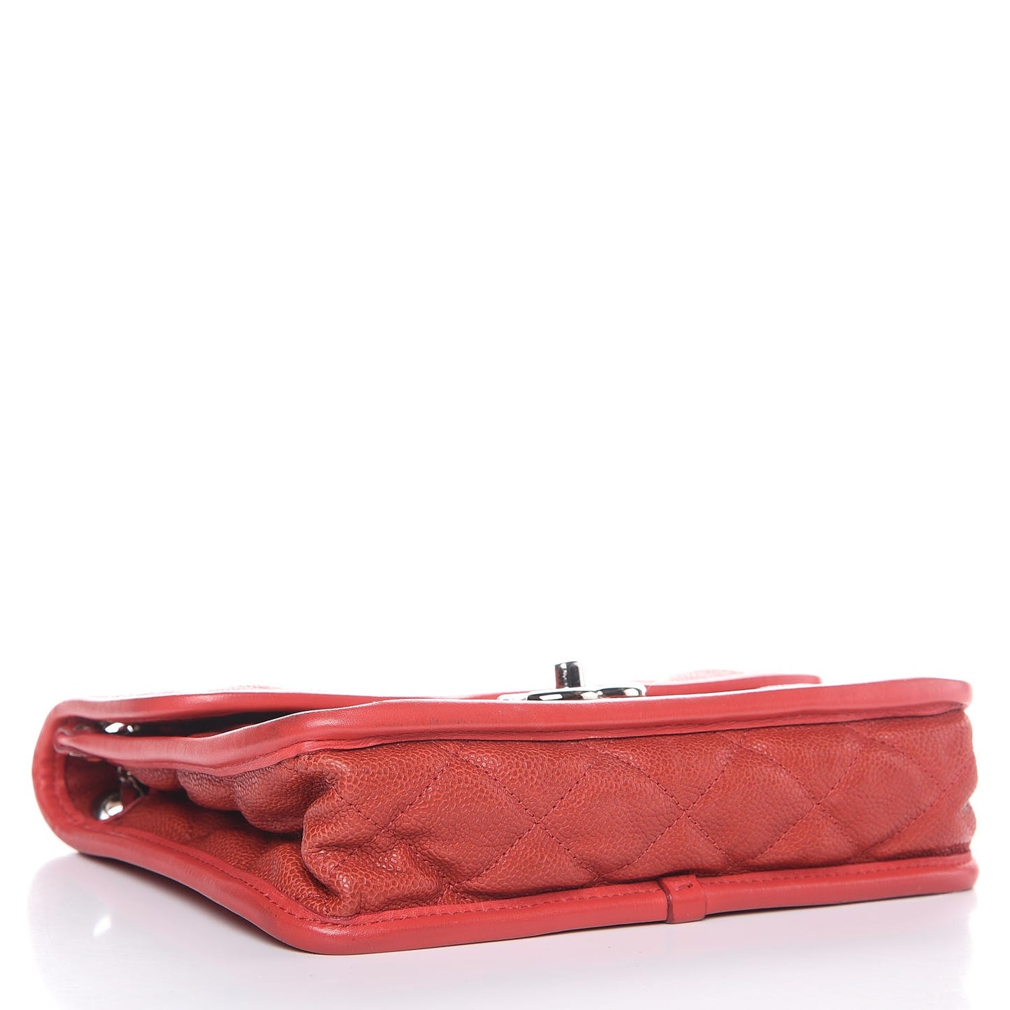 Caviar Quilted Mini French Riviera Flap Red