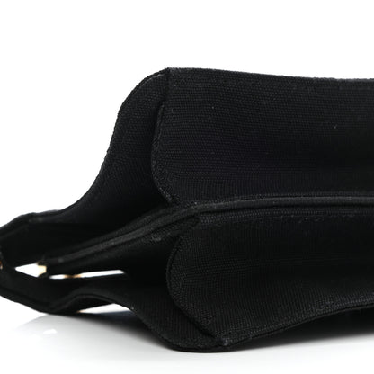 Fendi Canvas Floral Embroidered Small Peekaboo I SEE U East West Chain Satchel Black 8 of 9