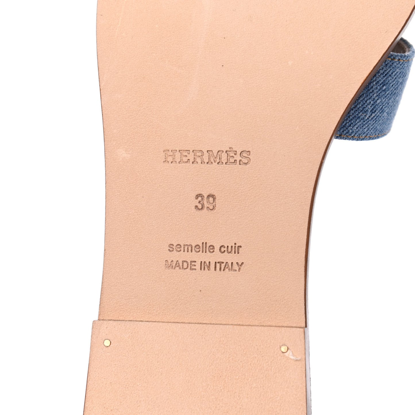 Denim Canvas Oran Sandals 39 Bleu Clair