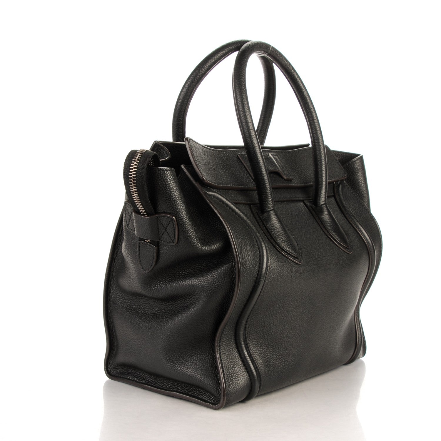 Celine Drummed Calfskin Mini Luggage Black 3 of 7