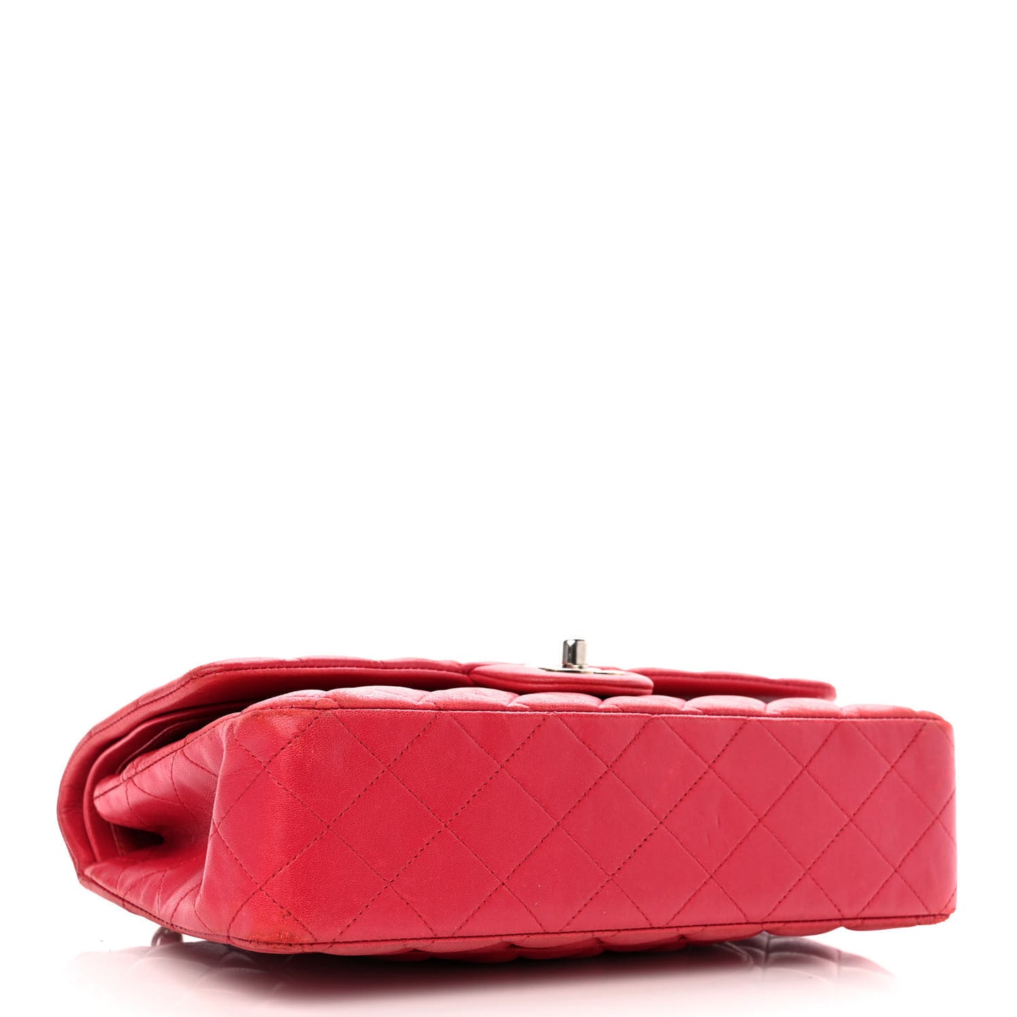 Lambskin Quilted Medium Double Flap Red
