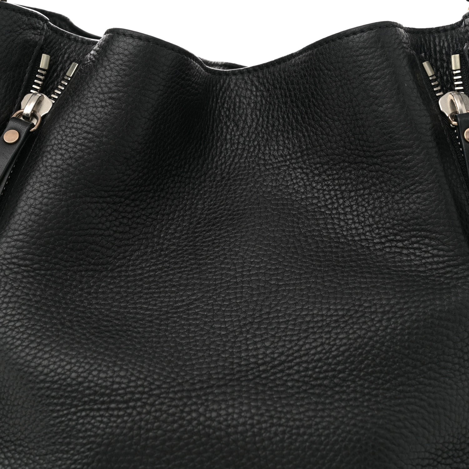 Burberry Grainy Calfskin House Check Medium Maidstone Black 7 of 12