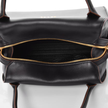 Prada City Calf Ribbon Bowling Bag Black 5 of 6