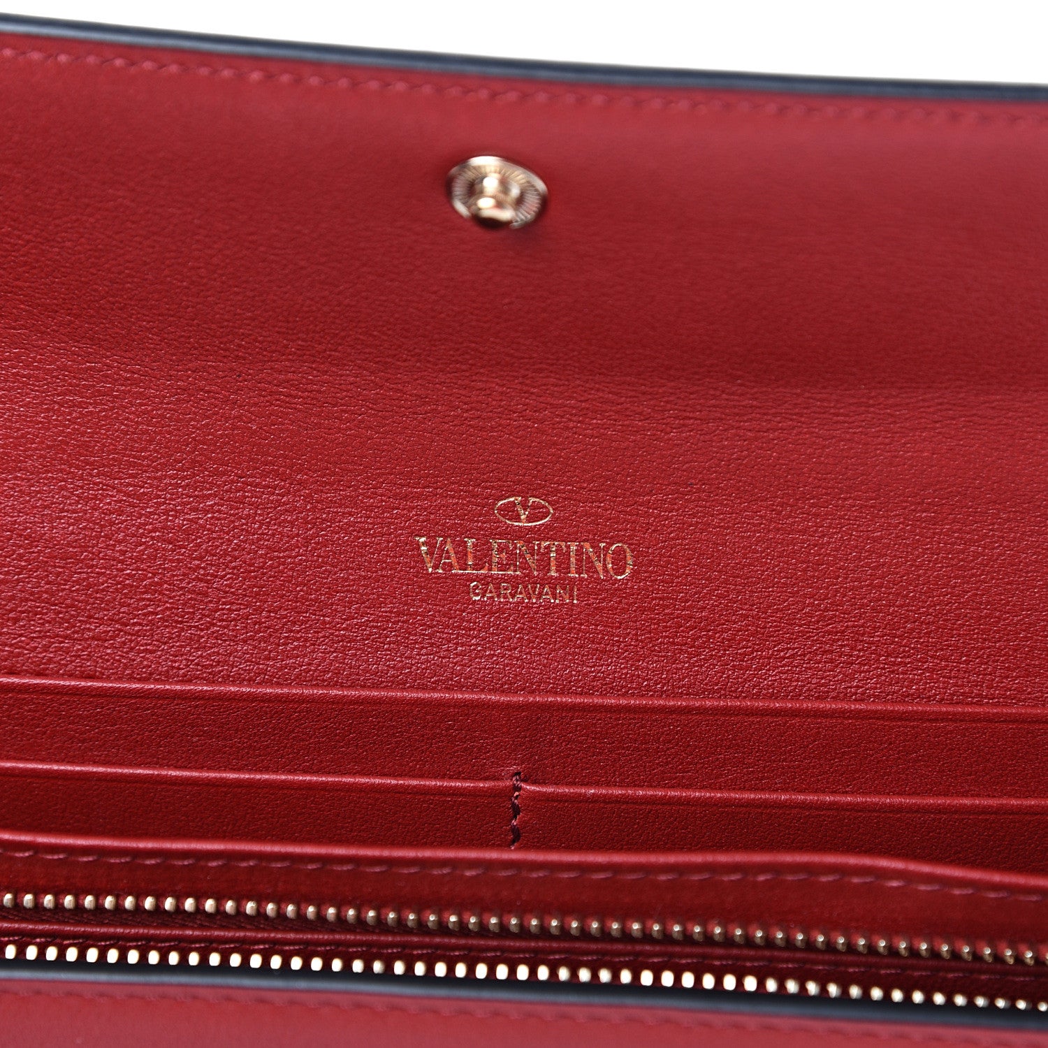 Valentino Garavani Vitello Rockstud Wristlet Travel Wallet Rosso Valentino 5 of 8