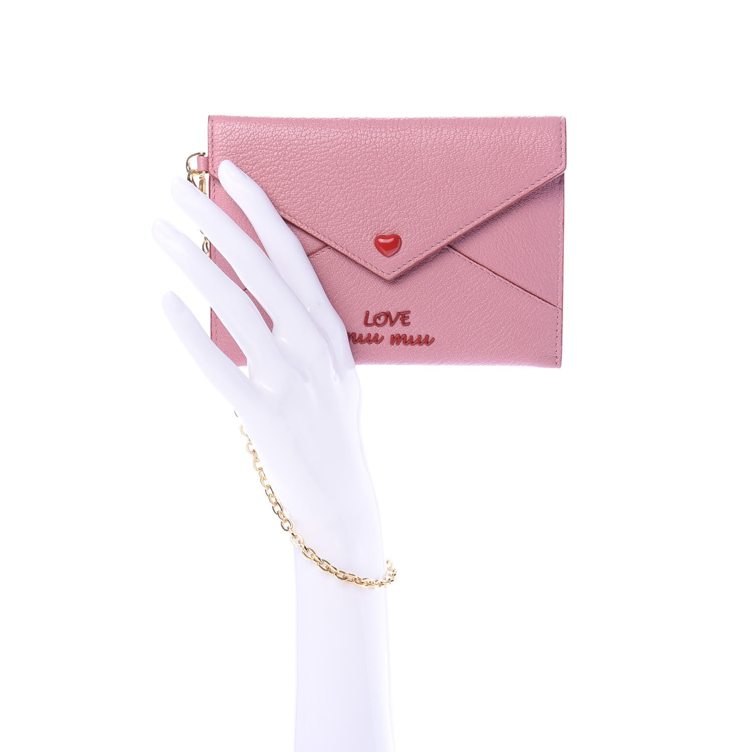 Miu Miu Goatskin Madras Love Wristlet Pouch Orchidea 2 of 6