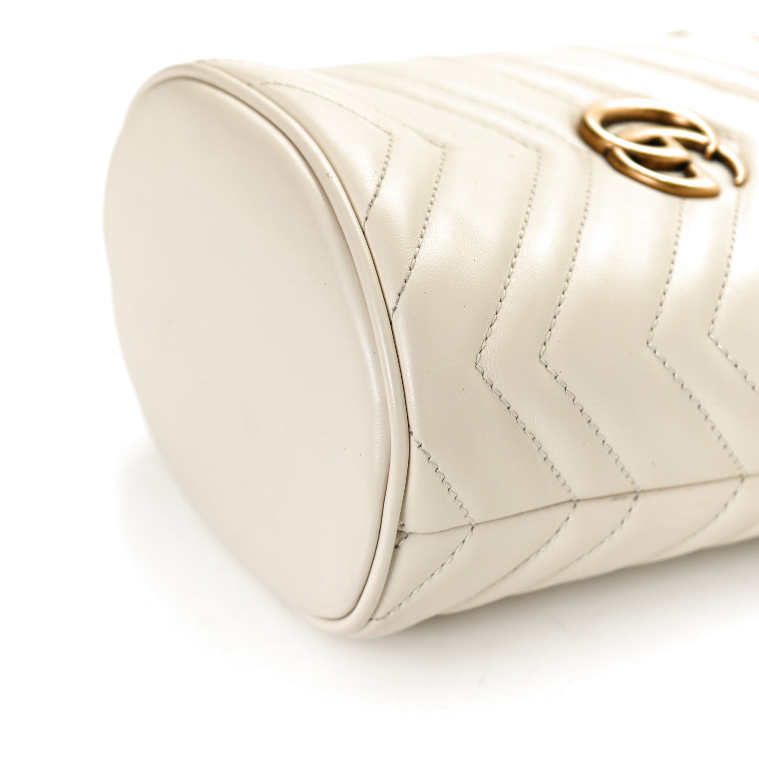 Gucci Calfskin Matelasse Mini GG Marmont 2.0 Bucket Bag White 11 of 13