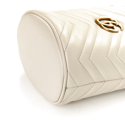 Gucci Calfskin Matelasse Mini GG Marmont 2.0 Bucket Bag White 11 of 13
