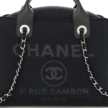 Chanel Denim Deauville Bowling Bag Dark Blue 8 of 11