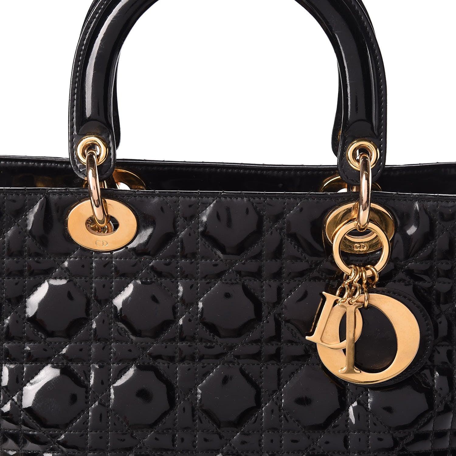 Christian Dior Patent Cannage Large Lady Dior Black 7 of 13