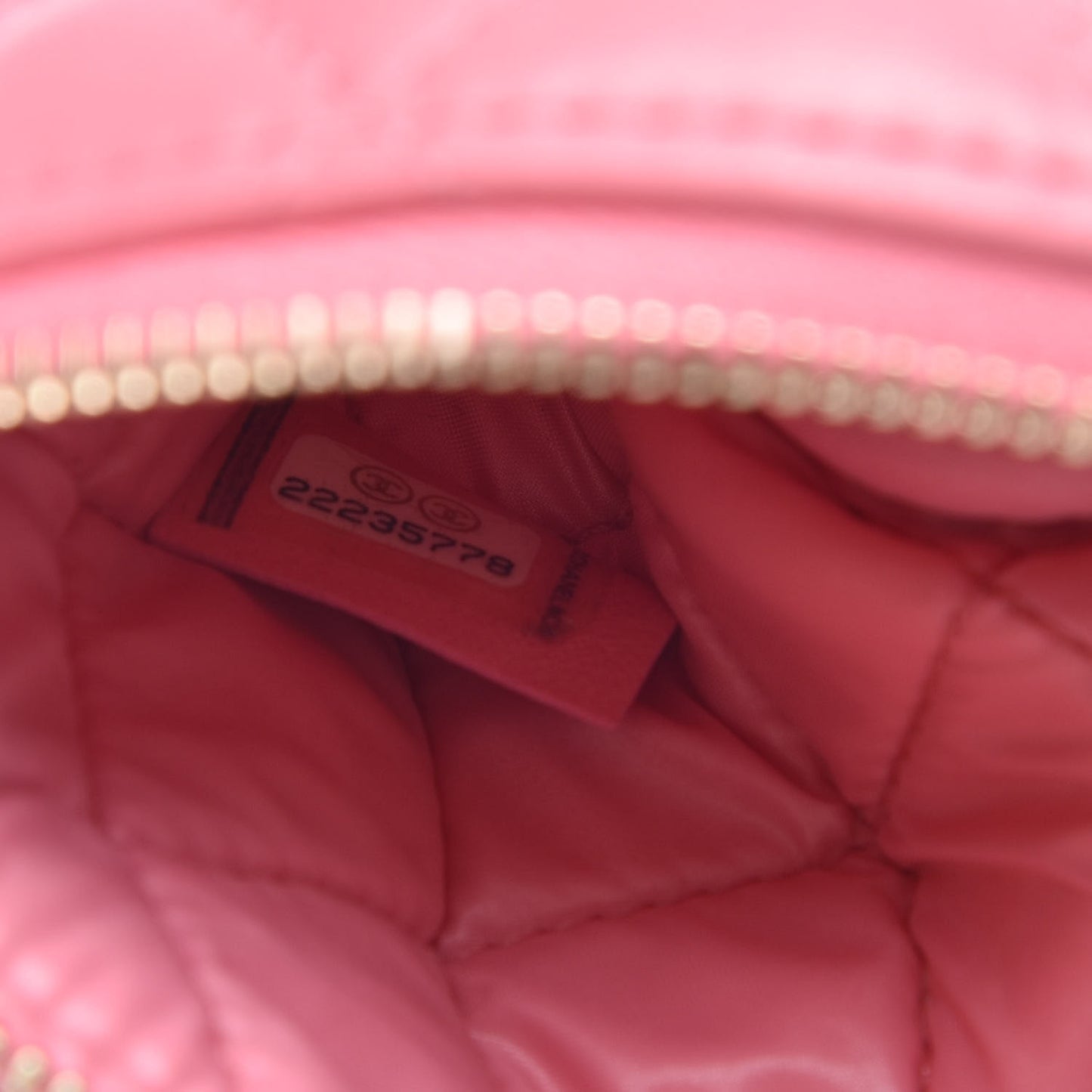 Lambskin Quilted Small Casino Cosmetic Case Pink