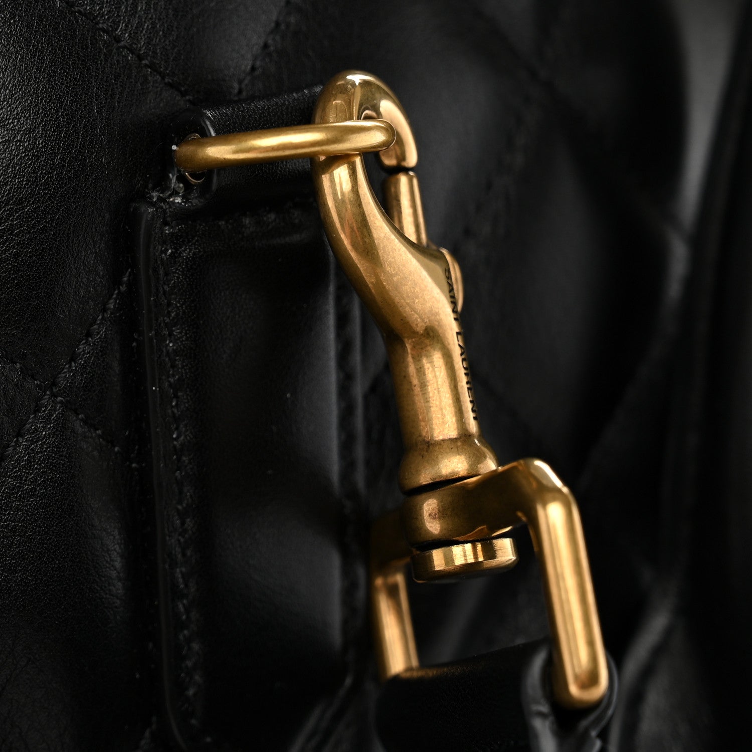 Saint Laurent Calfskin Quilted ES Giant Travel Bag Black 10 of 10